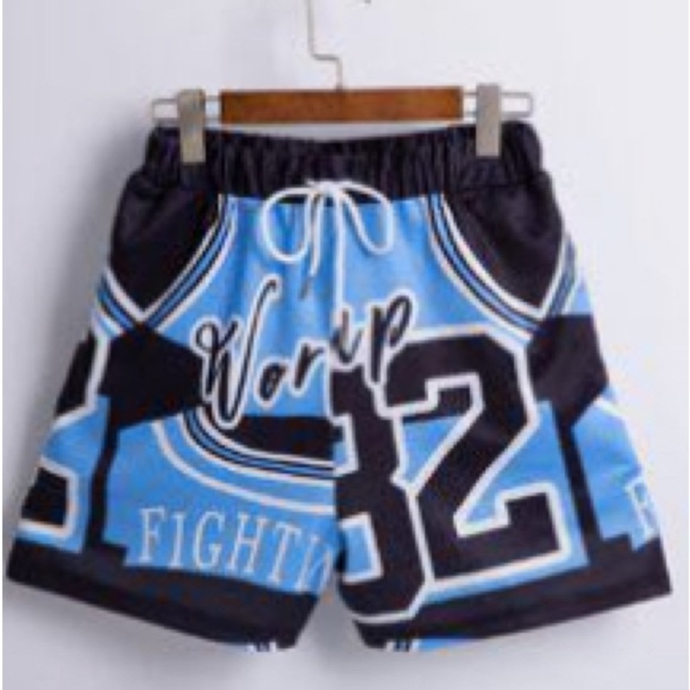 (2/15$) Blue Graphic Men’s Shorts